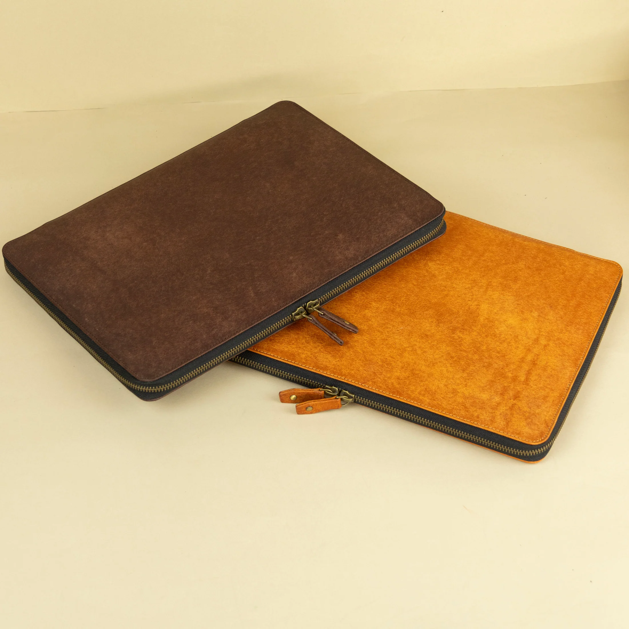 Levivre Premium Leather Laptop Sleeve Brown - Front