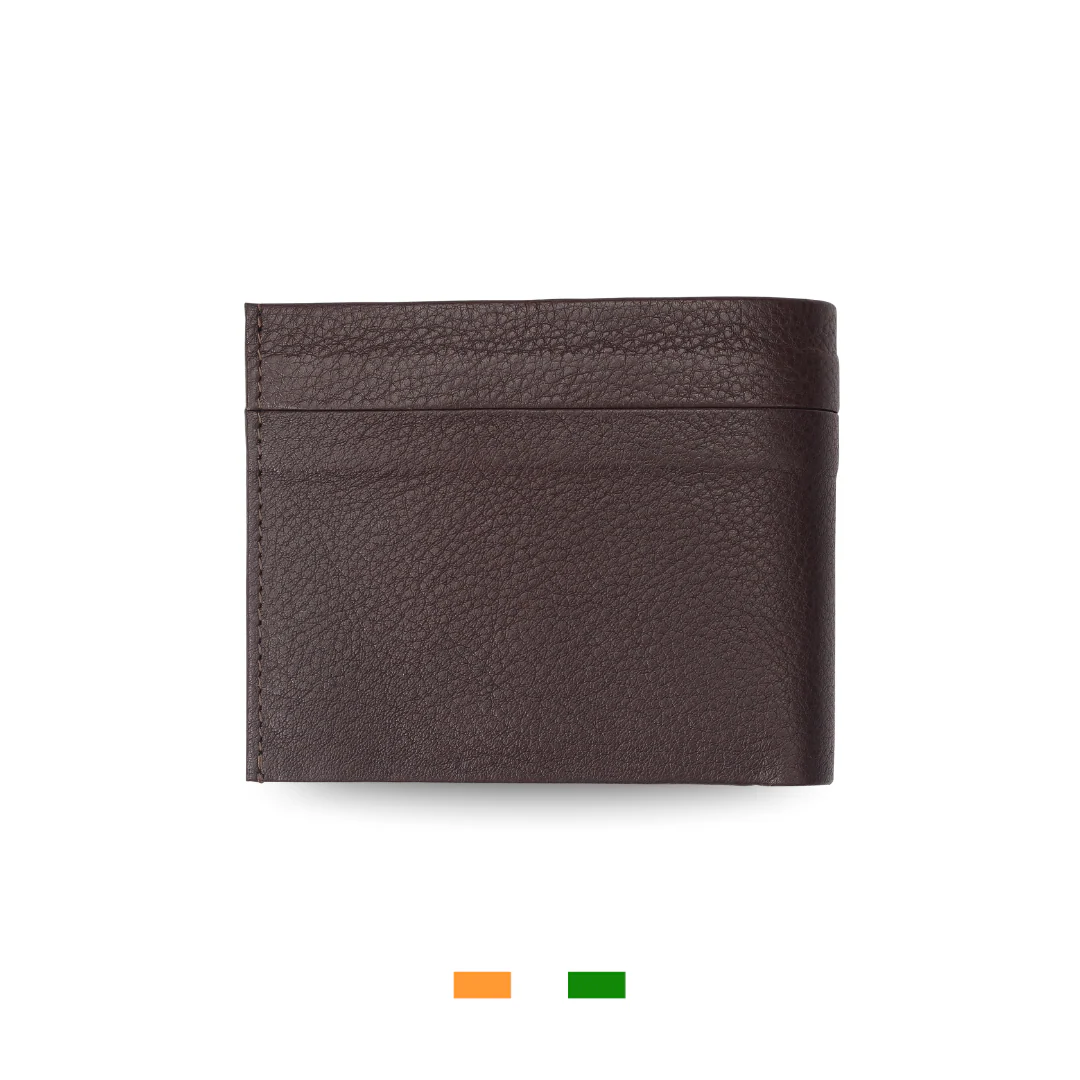 Levivre Smooth Grain Brown Leather Billfold Wallet - Open